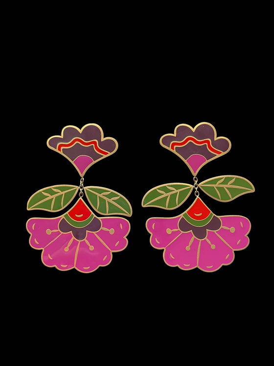 Floral Bloom Statement Earrings